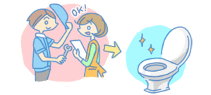 ＯＫであればすぐに、トイレつまりの修復にかかります。