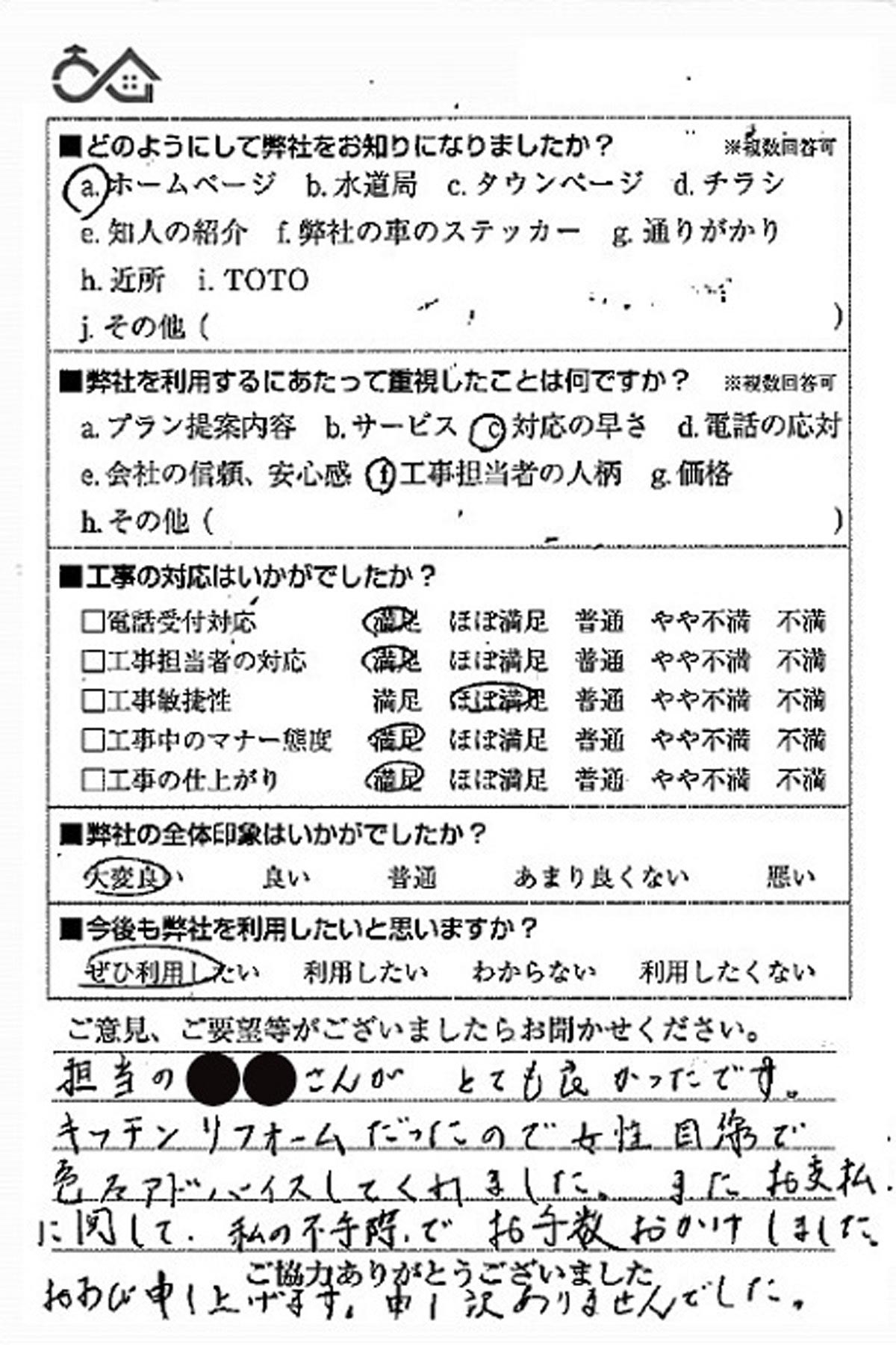 お客様の声 No401867