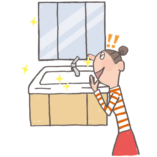 洗面所リフォームを開始イラスト